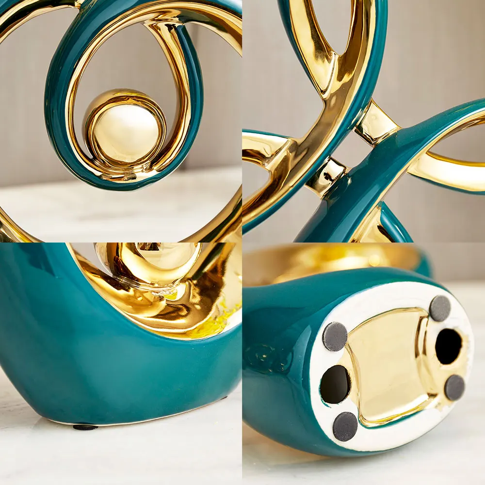 

Ceramic Abstract Sculpture Nordic Decoration Home Accessories Modern Gold Statues For Decor Living Room Decor Office Desk Decor