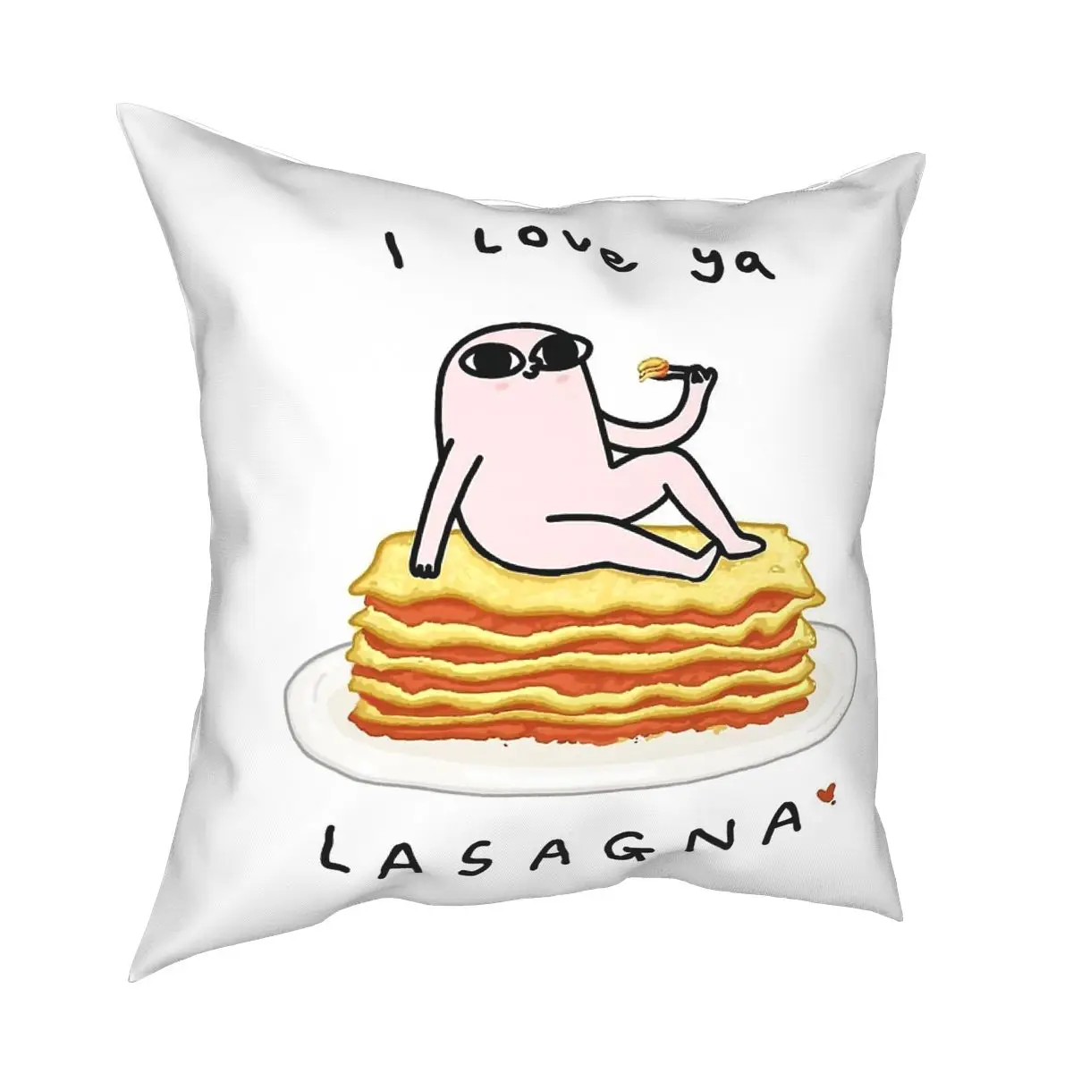 

Ketnipz Lasagna Square Pillow Case Polyester Cushions for Sofa Cute Cartoon Funny Pillowcase