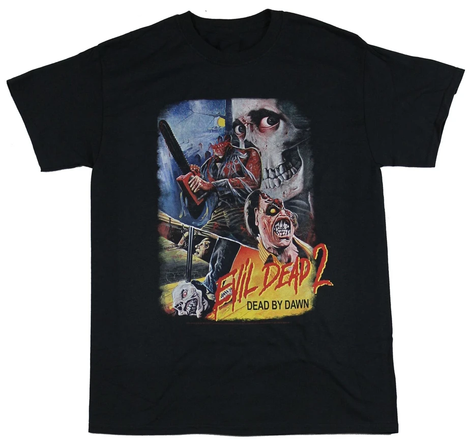 Зловещие мертвецы 2 Мужская футболка-тайский стиль постер фильма изображение