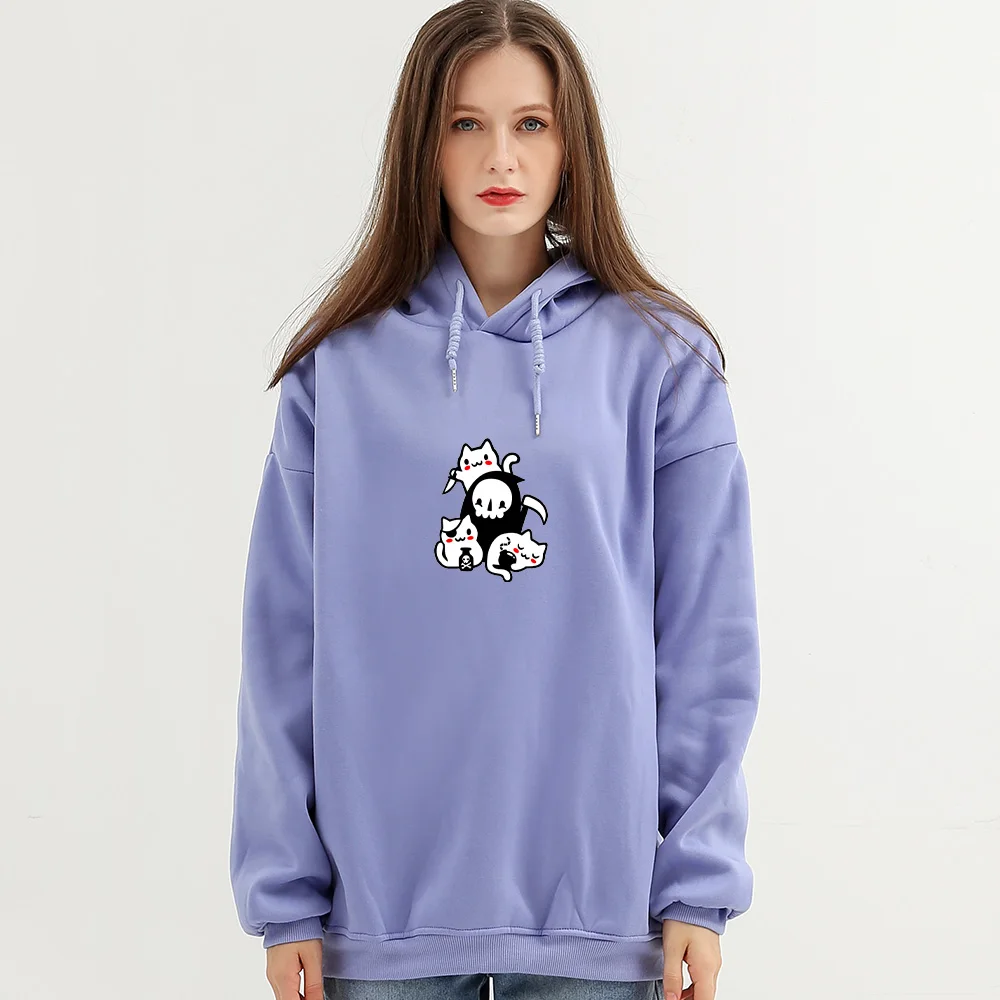 

Толстовка Женская с принтом черепа, повседневный пуловер, Свитшот оверсайз в стиле Харадзюку, милый забавный свитшот с длинным рукавом, зим...