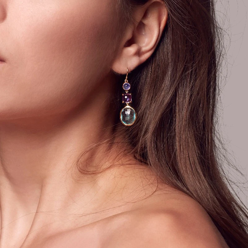 Винтажные маленькие Висячие серьги для женщин золотого цвета в форме капли воды