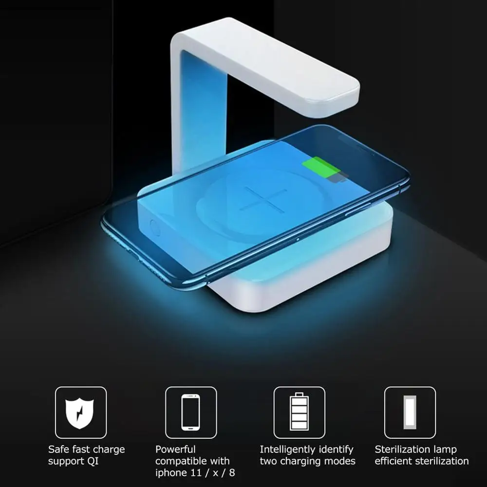 2 в 1 телефон УФ дезинфицирующее устройство Беспроводная Быстрая зарядка