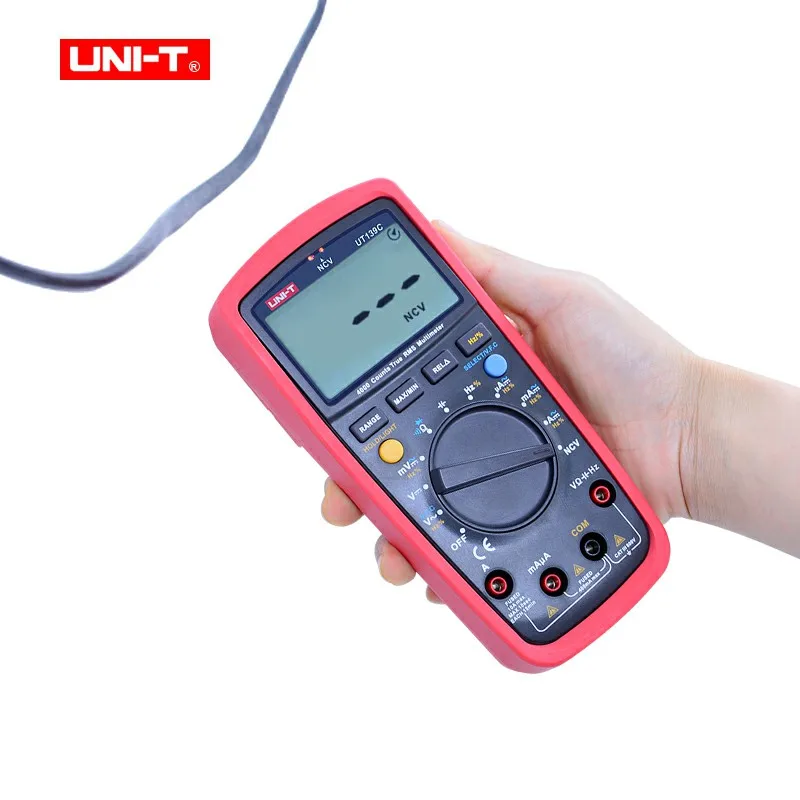 UNI-T UT139C Digital Multimeter True RMS Auto Range Voltmeter Handheld Tester 6000 Count Temperature transistor