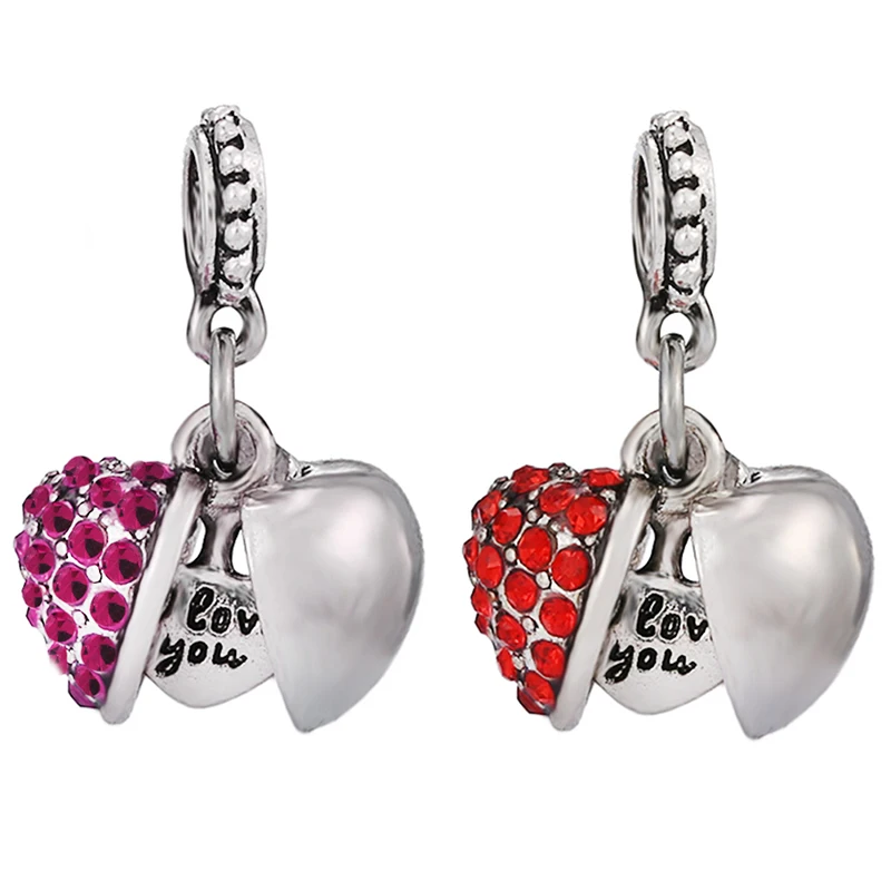 

2021 New Cross-border I love you Heart-shaped Wings Pendant Necklace DIY Fine Beaded Women Bangle Baracelets