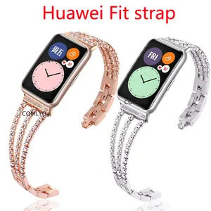 Luxurious Stainless steel Wristband Watch Band Wrist Strap For Huawei Watch Fit Smart Wristband Acce in USA (United States)