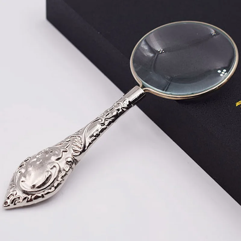 Европейский Стильный металлический лупа Карманная Лупа для чтения ретро резная