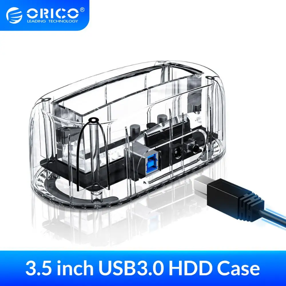 Прозрачный корпус для жесткого диска ORICO 3 5 USB 0 Гбит/с до SATA3.0 док станция HDD UASP