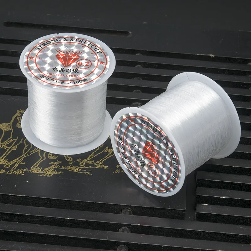 Ручная работа бисерное неэластичное кольцо в виде рыбьей лески прозрачное без