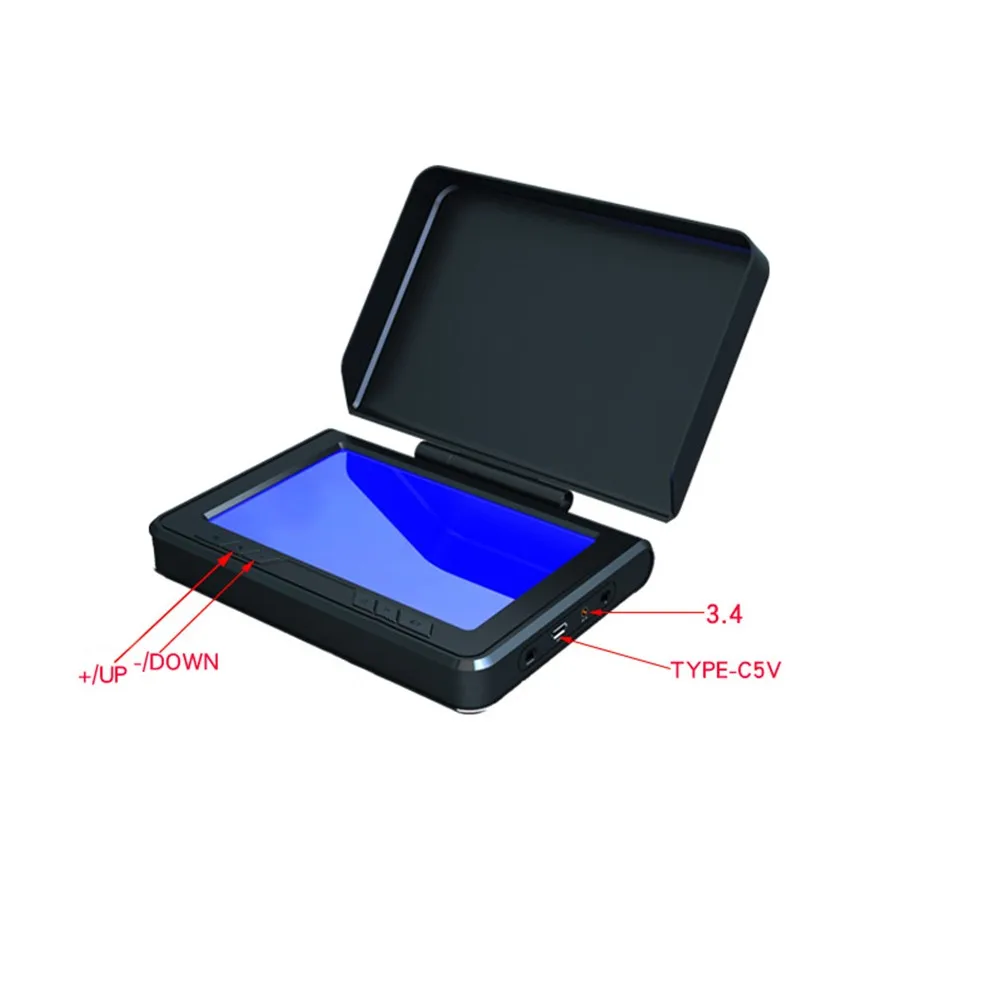 

4.3in LCD Display For Fish Finder Underwater Fishing Camera AHD Screen 3.5mm Headphone Jack Bracket Charging Earphone Cable