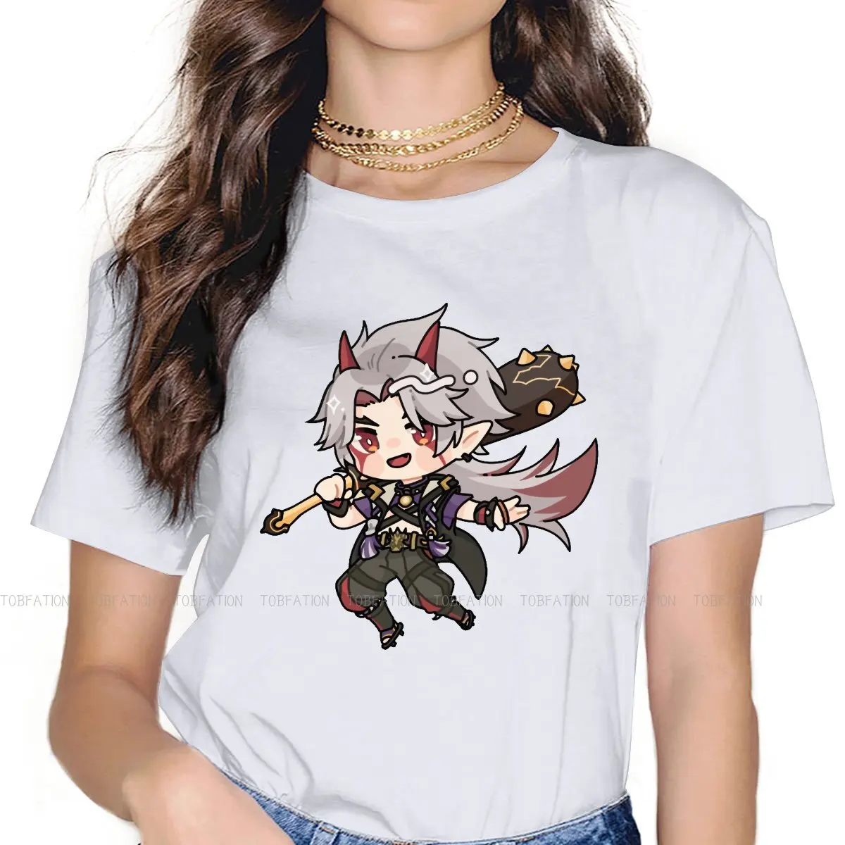 

Футболка женская хлопковая в стиле Харадзюку, 4XL