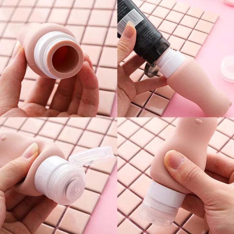 Мультяшные флаконы с кроликом/медведем мини для духов путешественника шампуня