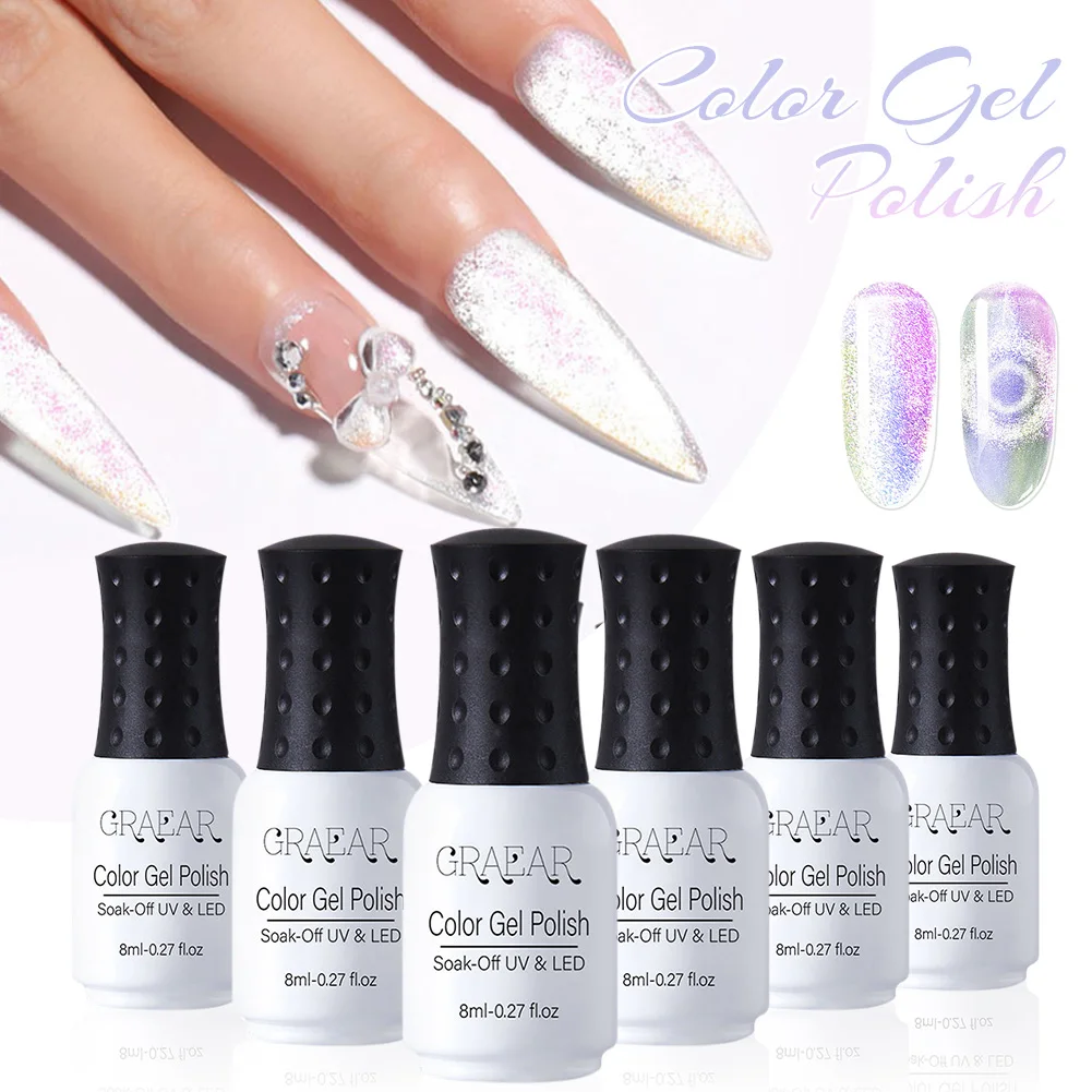 

Gel Nail Polish Cat Eye Nail Polish Glitter Shiny Top Coat Nail Gel UV Light Nail Art Non-toxic for Home DIY Nail Salon Shipping