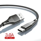 Кабель USB Type-C, 3 А, 2 м, для быстрой зарядки Samsung Galaxy S20 Plus, Xiaomi mi9, Huawei мобильный телефон, планшета, зарядный кабель USB C