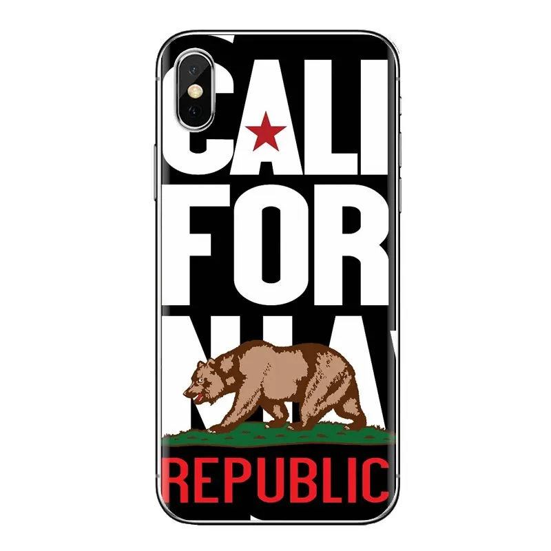 Transparent TPU Cases Flag of California Republic Bear For Samsung Galaxy S3 S4 S5 Mini S6 S7 Edge S8 S9 S10 Plus Note 3 4 5 8 9 |
