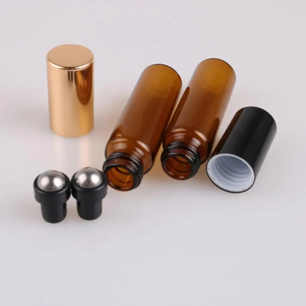 6 шт Янтарный Стекло бутылка с роликом мяча Эфирное Масла Накручивающийся