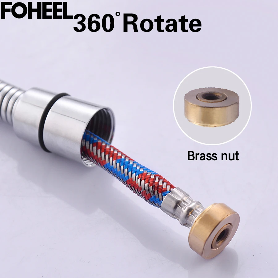 FOHEEL Shower Hose Silicon Tube 1.5M Water Pipe Chrome plating Stainless steel braided explosion proof | Обустройство дома