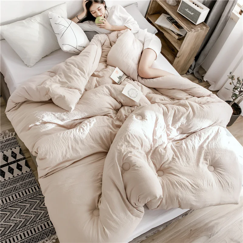 

High Quality Summer Blanket Winter Down Quilt Cotton Comforter Down Blanket Thicken And Warm Comforter Solid Color Down Quilts