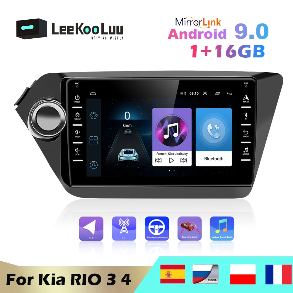 Автомагнитола Leekooluu 2DIN Android 9 GPS-навигация мультимедийный плеер для Kia RIO 3 4 Rio 2010 2011