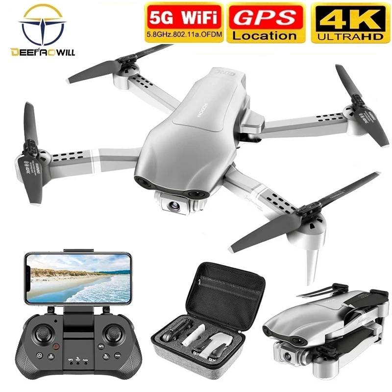 Квадрокоптер F3 профессиональный Дрон с двойной камерой GPS 4K 5G Wi-Fi прямая