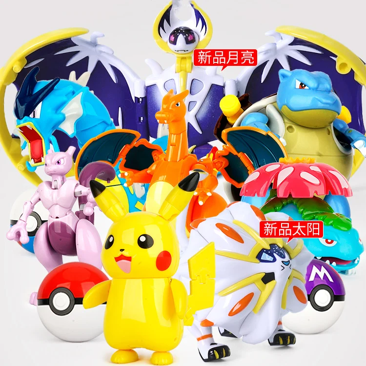 Новый Покемон трансформации игрушечных пластиковых экшн фигурок Psyduck Иви Solgaleo