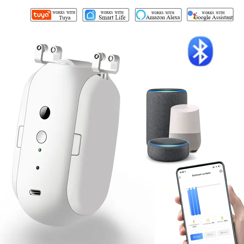 

Tuya voice control switch motor smart home curtain system automatic wifi Google Alexa voice control