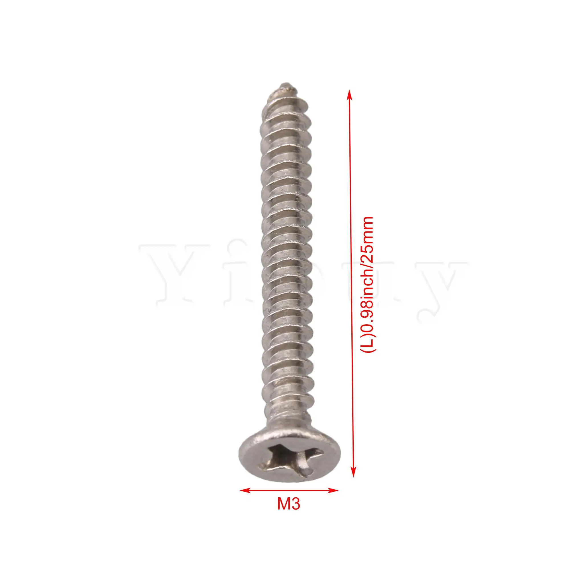 

28pcs Stainless Steel Screws Fittings Sheet Drive Wood M3 x 25mm Silver