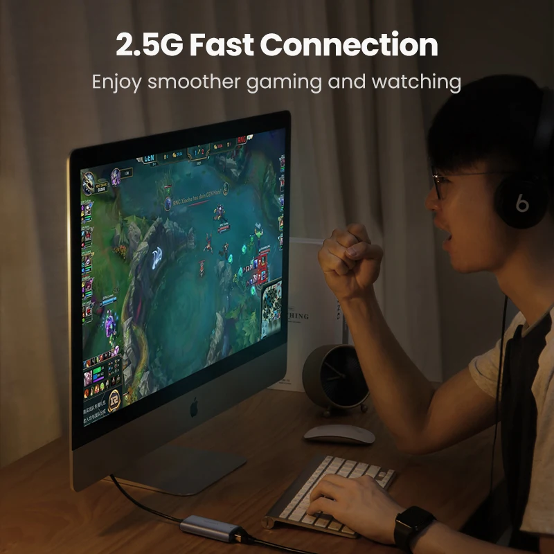 Ethernet-адаптер Ugreen 2500 Мбит/с сетевая карта USB C 2 5 Gigabit Type до Lan RJ45 для MacBook iPad Pro USB-C Ethernet