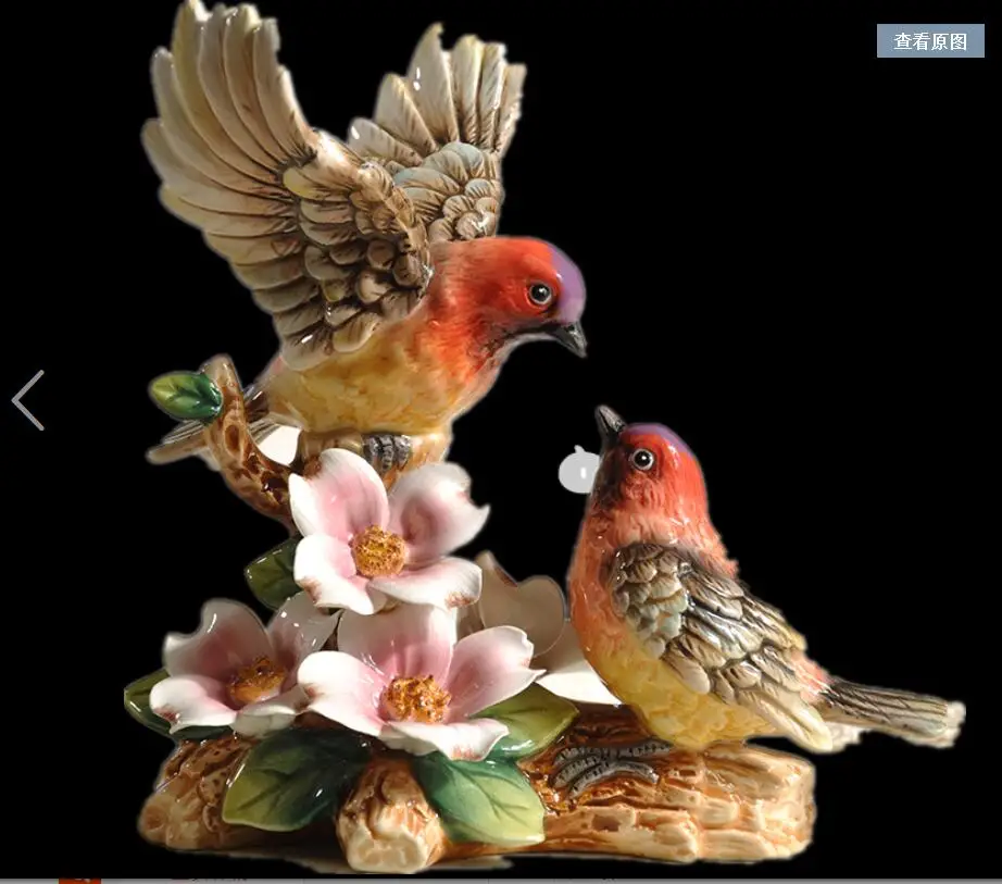 CERAMIC FLOWER BIRD FIGURINES HOME DECOR PEACE DOVE BIRD ORNAMENT CRAFTS DECORATION PORCELAIN ANIMAL FIGURINE HOME DECOR