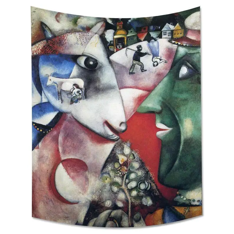 

Marc Chagall Famous Painting Tapestry Multidimensional Space Wall Hanging