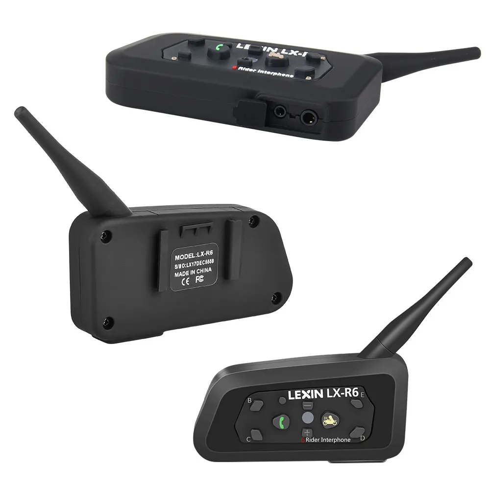 Lexin 1ШТ. R6 Bluetooth Интерком Мотошлем Переговорное устроиство Мотогарнитура для 6