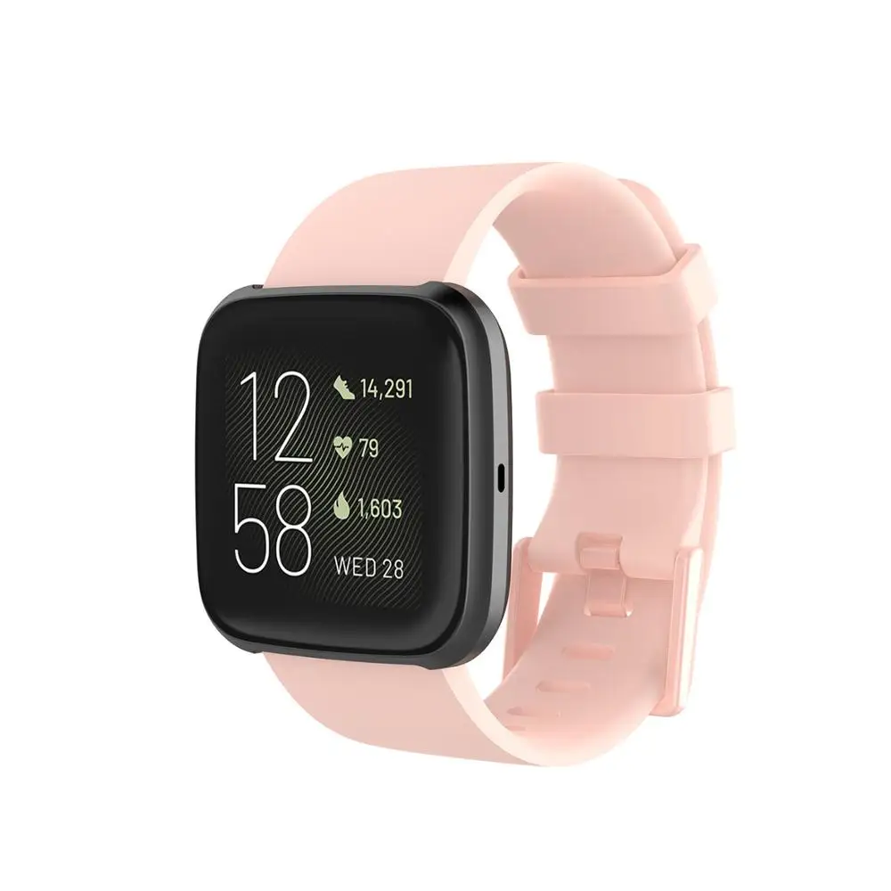 Pink Ремешок для смарт-часов для Fitbit Versa 2/Versa Lite ремешок из мягкого силикона сменный цветной браслет Correa для Versa - Цвет: Pink