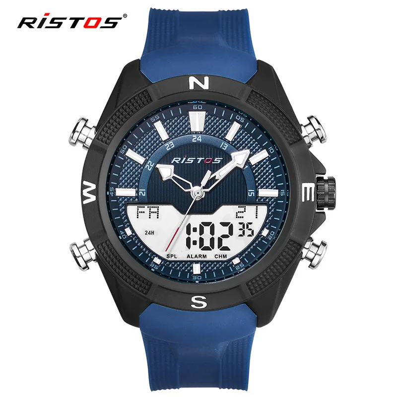 

New men's sports watch outdoor sports electronic multi-function dual display men's watch