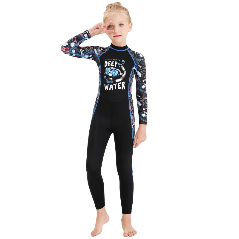 

Diving Children's Wear, Neoprene, Long Sleeve Warm Swimsuit, Anti Ultraviolet