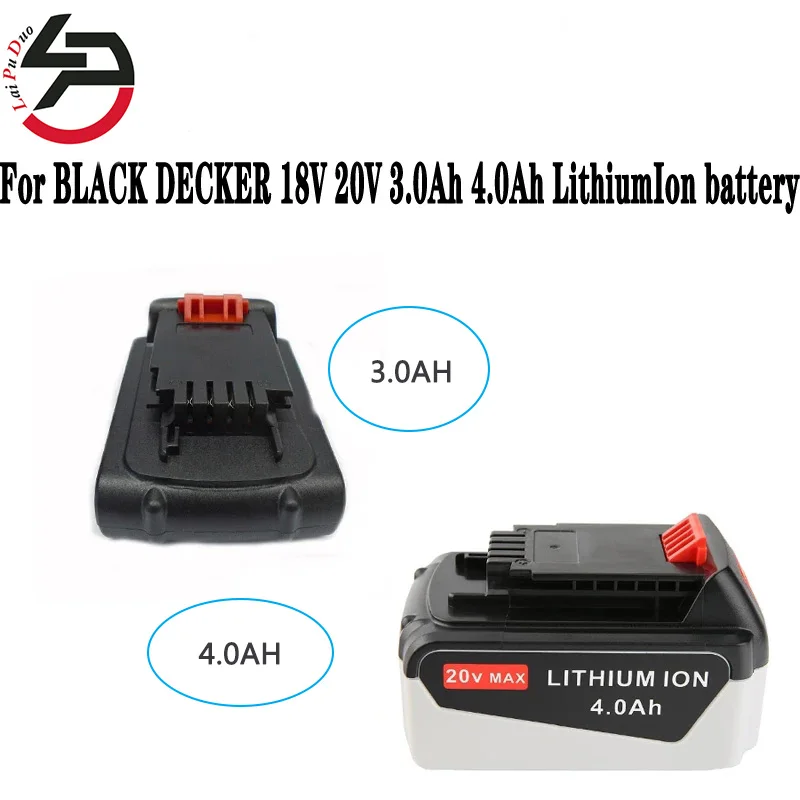 

For Black&Decker 3.0Ah 4.0Ah 20V Li-Ion Battery BL1518 LB018-OPE A1118L HP188 HP186 LB20 LBX20 LBXR20