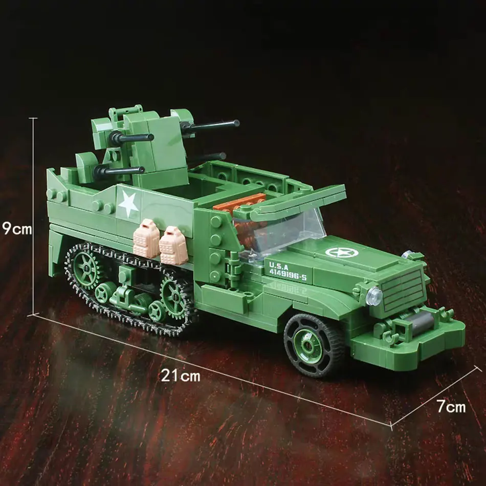 518 шт. WW2 военные M16 MGMC полутрек строительные блоки для автомобилей американские с