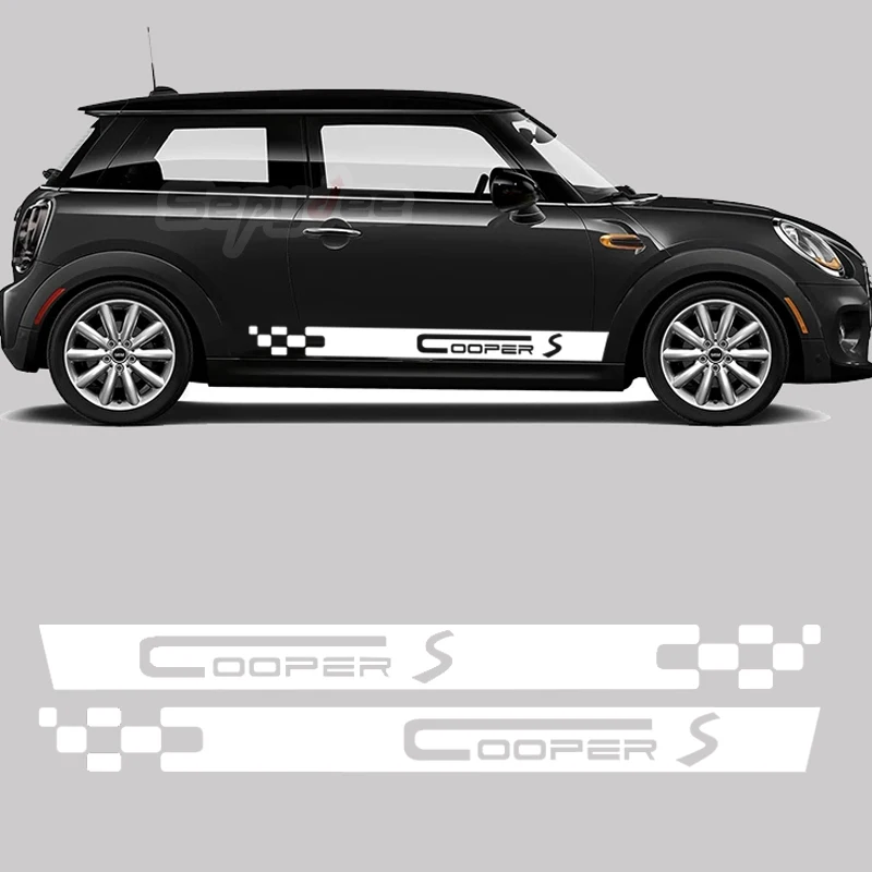 

2Pcs Car Body Side Stripes Stickers Decal For Mini Cooper R56 R57 R50 R52 R53 R60 F60 F55 F56 Countryman Clubman Car Accessories