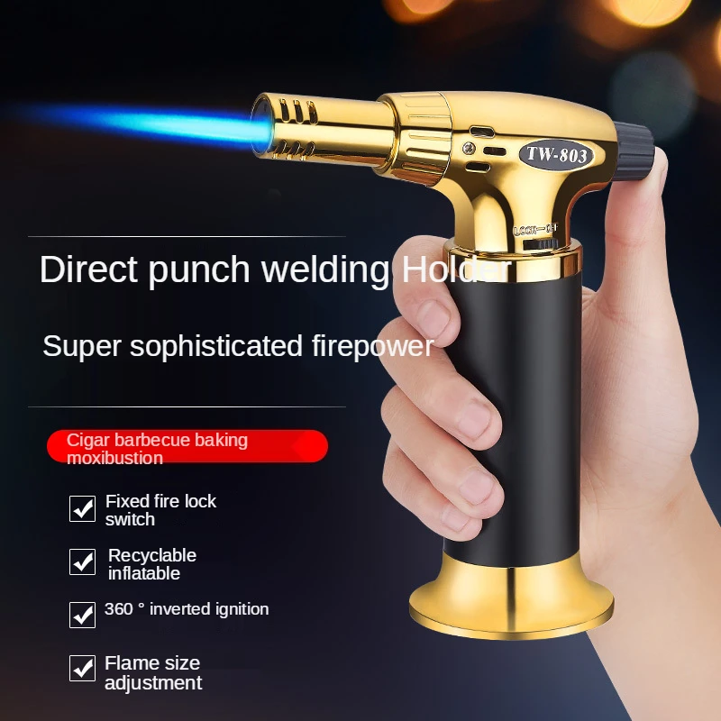 Windproof Straight Into The Spray Gun Personality Kitchen Baking Blue Flame Inflatable Metal Welding Torch | Дом и сад