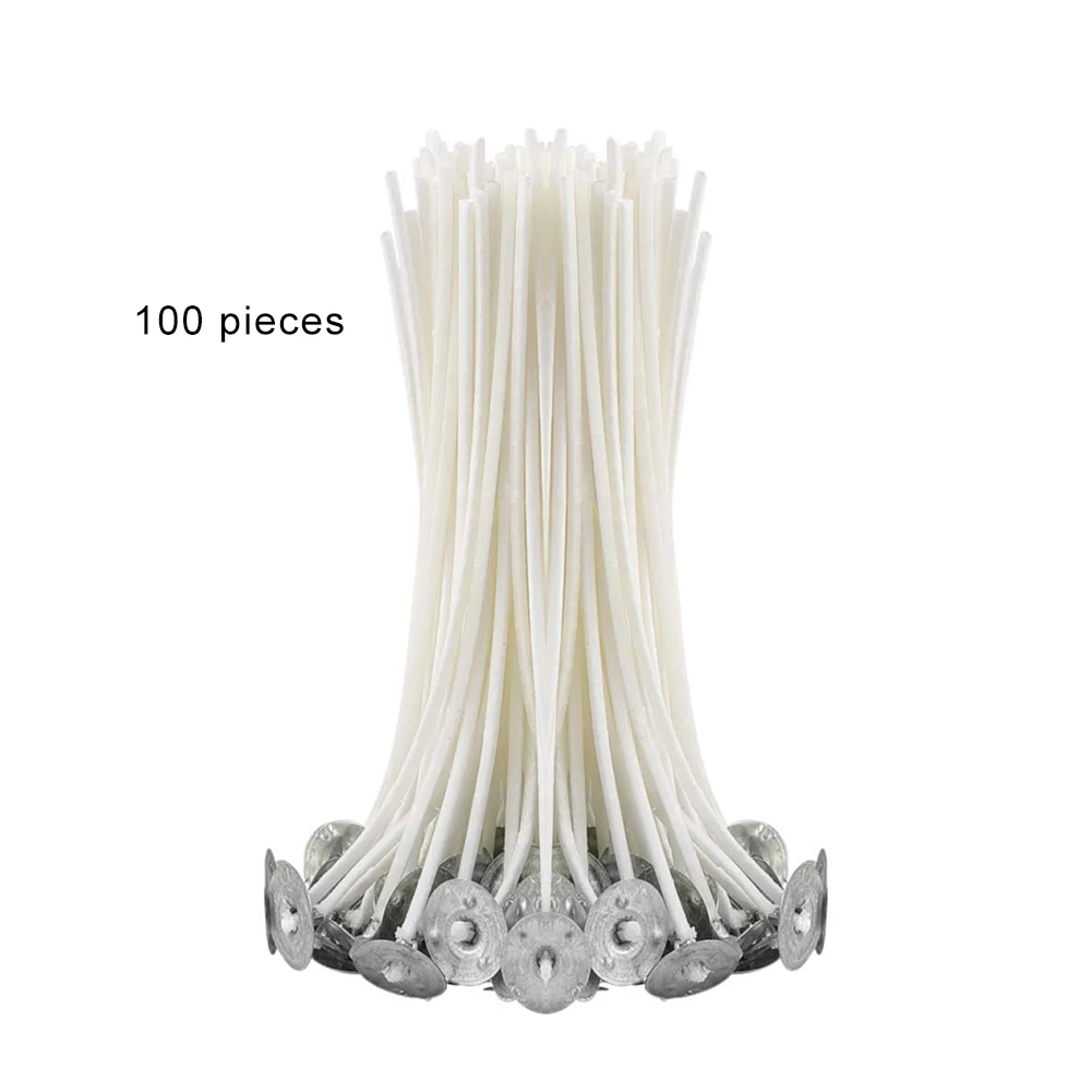 

100Pcs/set Candle Wicks Smokeless Wax Pure Cotton Core 9/15/20cm DIY Candle Making Pre-waxed Wicks For Party Supplies
