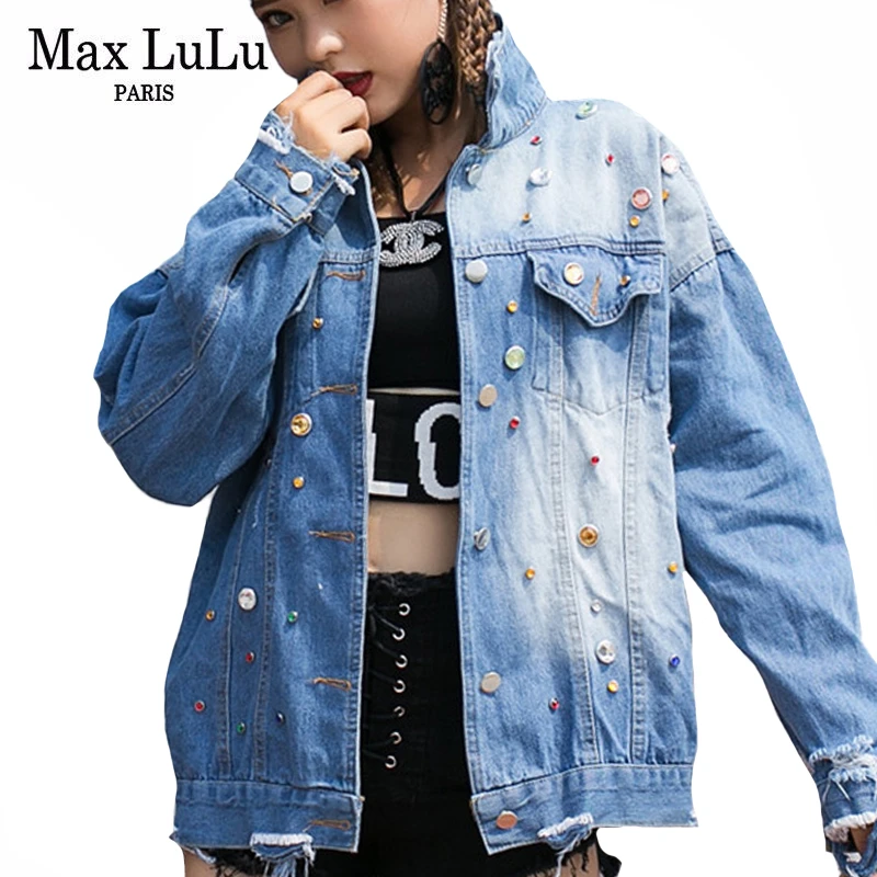Женские джинсовые пальто Max LuLu новые корейские Роскошные брендовые осенние в