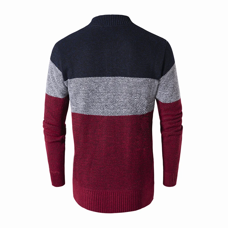Мужской Повседневный шерстяной кардиган джемпер в стиле пэчворк с длинными