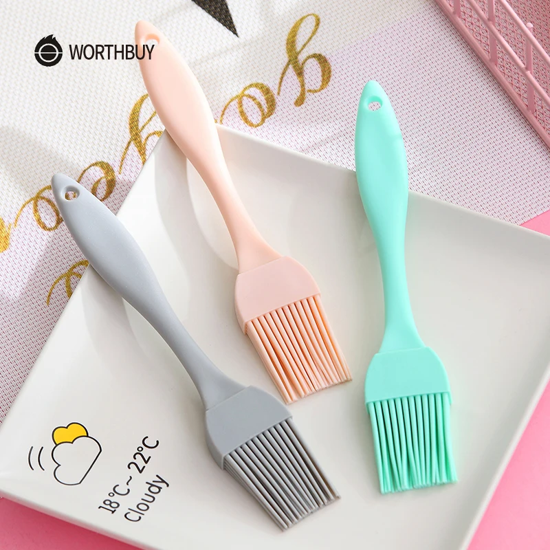 WORTHBUY Пищевой класс силиконовая кисточка для барбекю не прилипающая термостойкая
