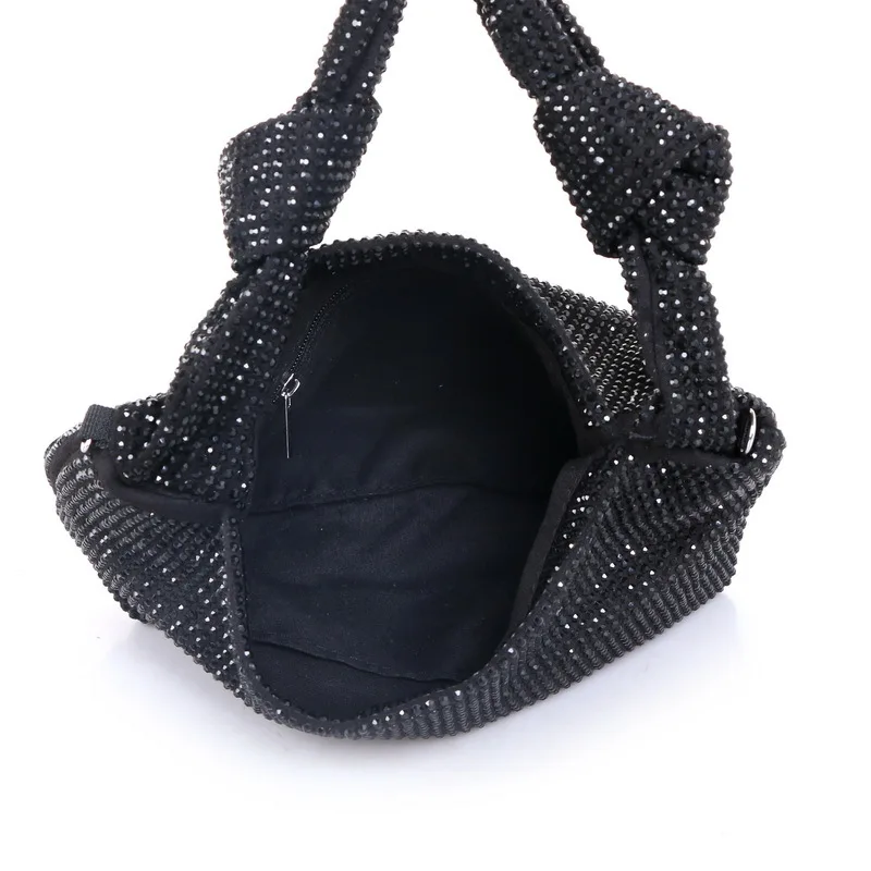 

YourSeason 2021 Summer Large Capacity Shoulder Bags Ladies Fashion Women Casual Knot Luxury Rhinestones Nylon Handbags