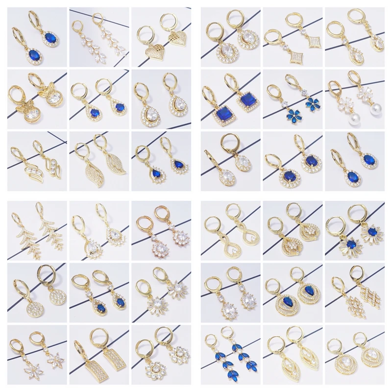 

Wholesale 20 Pairs/lot Delicate Style Gold Color Circle Pendant Hoop Earrings for Women Elegant Fashion Jewelry