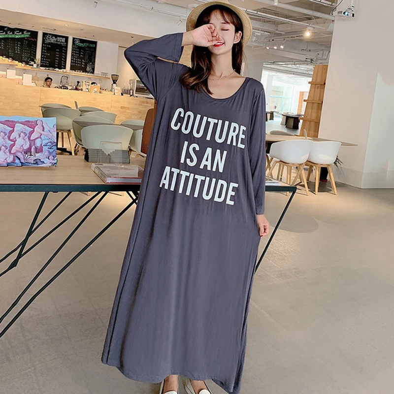 

Maternity Long Modal Nightgown Sleepwear Nightie Dress Ladys Home Dress Nightdress Pregnant Night Shirt Loose Nightwear Homewear