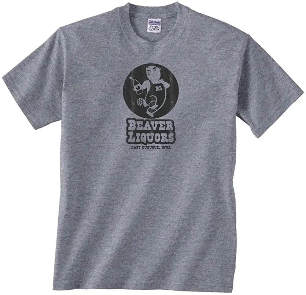 New Arrival Men T-shirt Slim Fit Men's Beaver Liquors Funny Rude Novelty Humor T-Shirts Cotton Tops