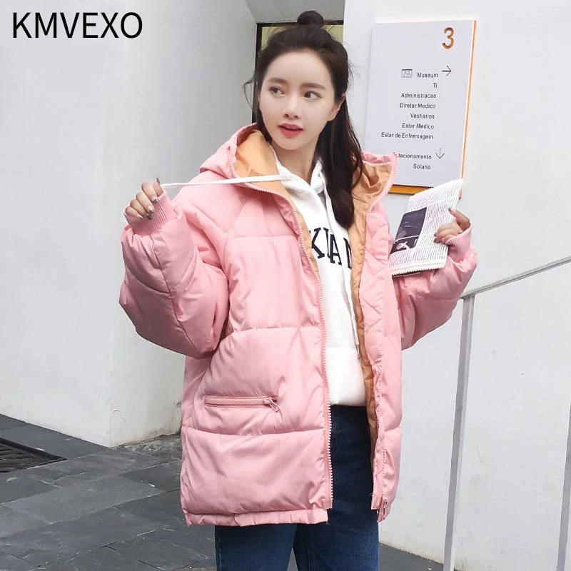 Женская куртка с капюшоном KMVEXO однотонная хлопковая стеганая большого размера