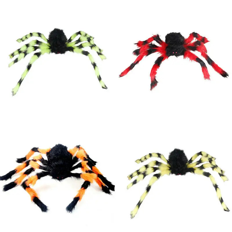 150 см/5FT супер большой паук черный Опора гигантские плюшевые Хэллоуин украшения