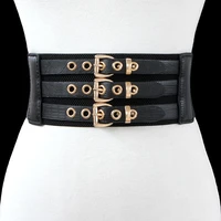 decopunk womens runway fashion elastic vintage cummerbunds female dress coat corsets waistband belts decoration wide belt