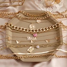 Женское кубинское ожерелье FNIO, толстая алюминиевая цепочка золотого цвета, в стиле панк, Майами, 2021