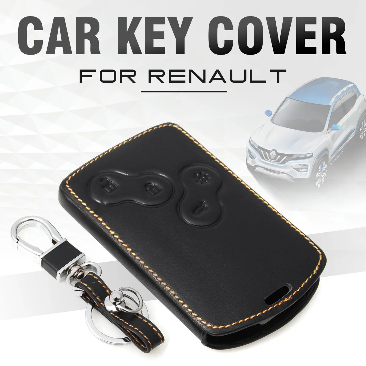 Кожаный чехол для ключей с брелоком Renault Koleos Laguna 2 3 Megane 1 Sandero Scenic Captur Clio Duster